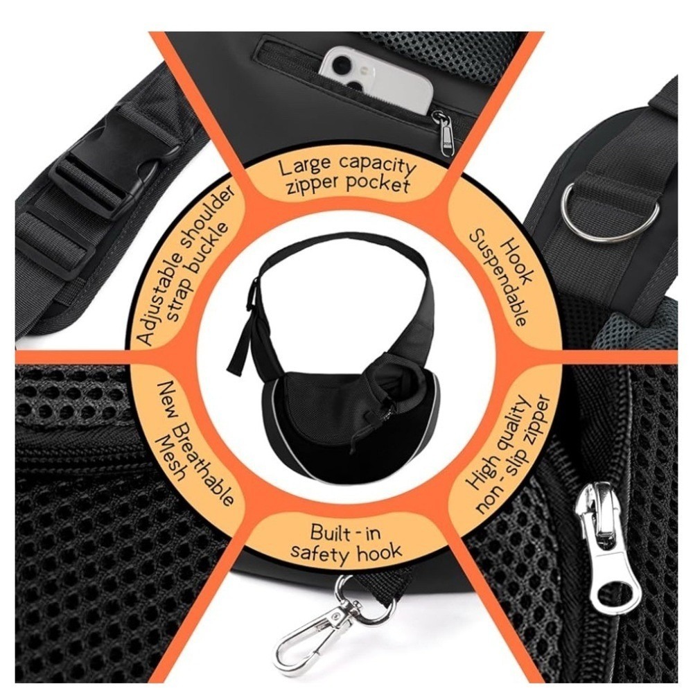 Black Pet Sling Carrier - Picture 2 of 3